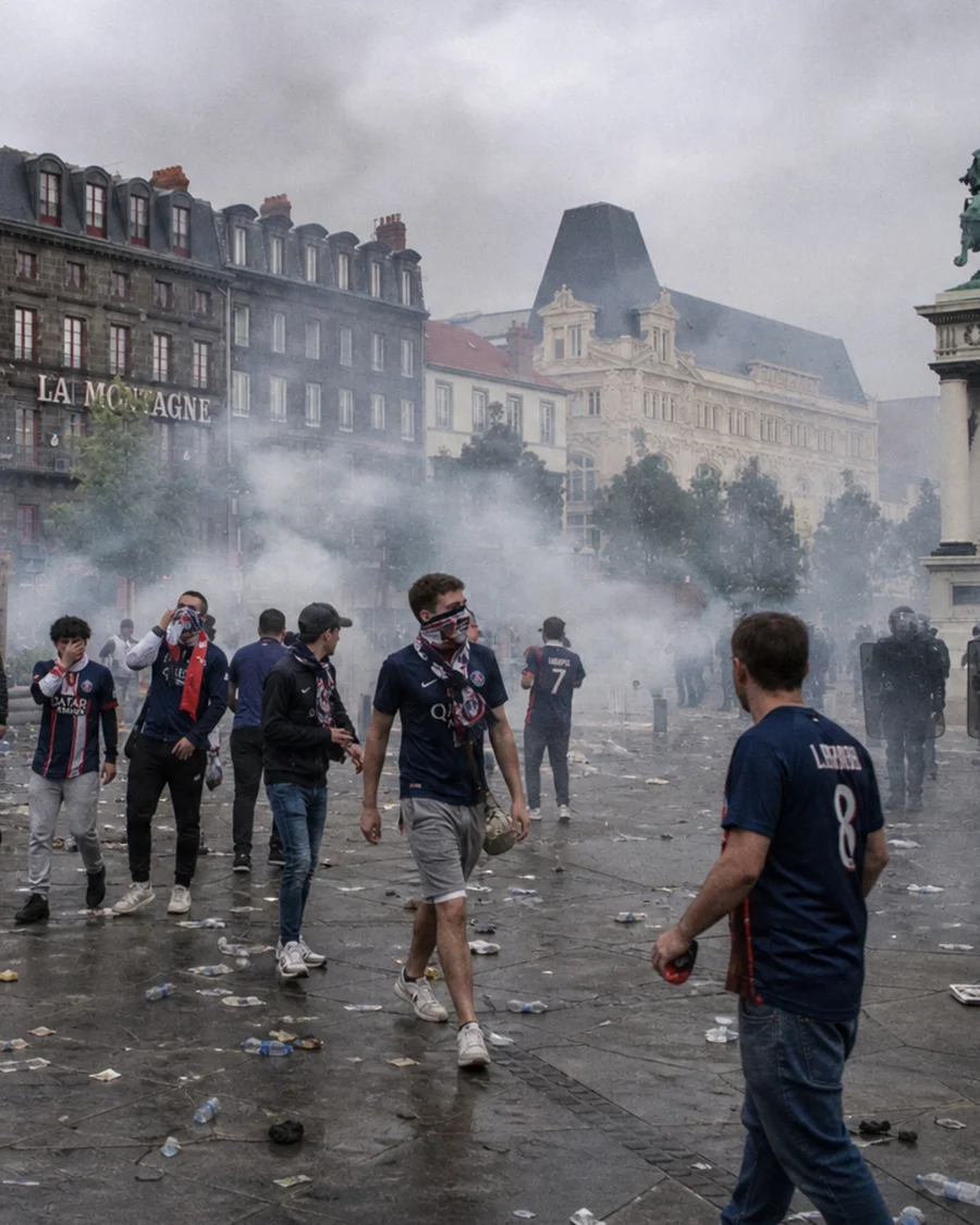 Violences à Clermont-Ferrand après la victoire du PSG : 7 interpellations, un véhicule incendié, des commerces dégradés place de Jaude